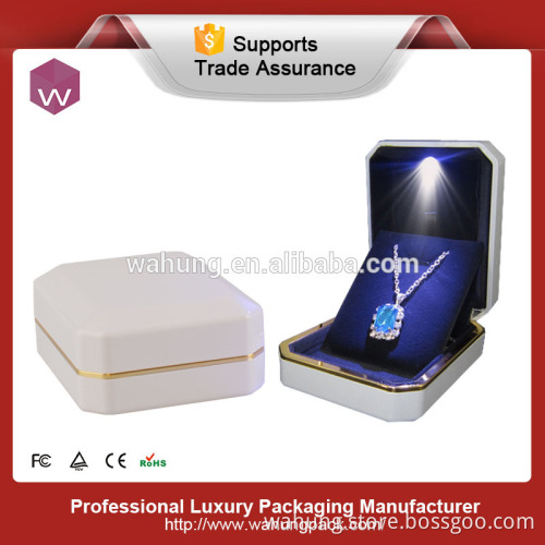 glossy white painted pendant box with light